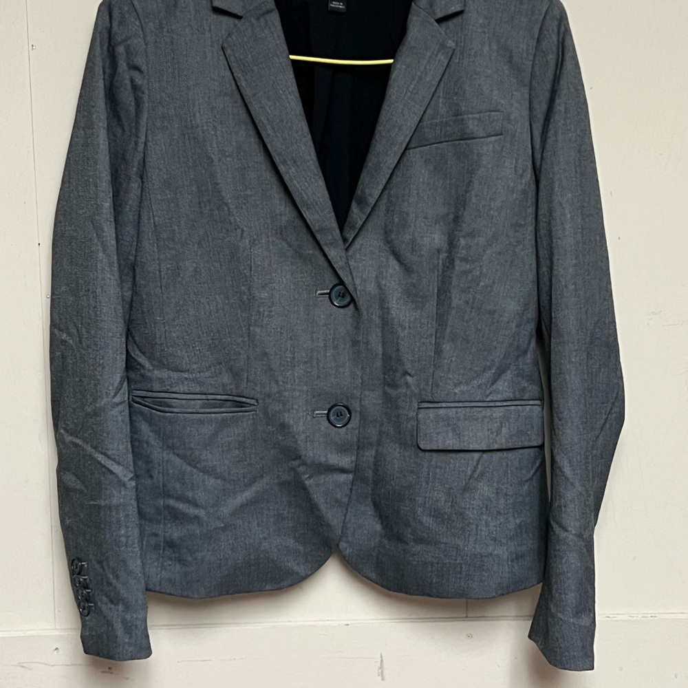 Ann Taylor Charcoal Two-Button Tailored Blazer
